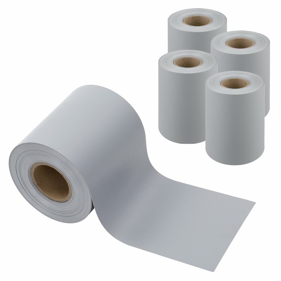 Lot de 4 bandes de brise-vue pvc 140 m x 19 cm 26,6 m² gris clair
