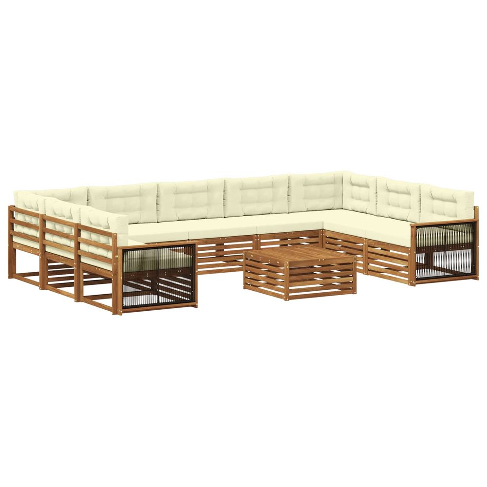Ensemble de canapés d'extérieur 10 pc naturel et crème
