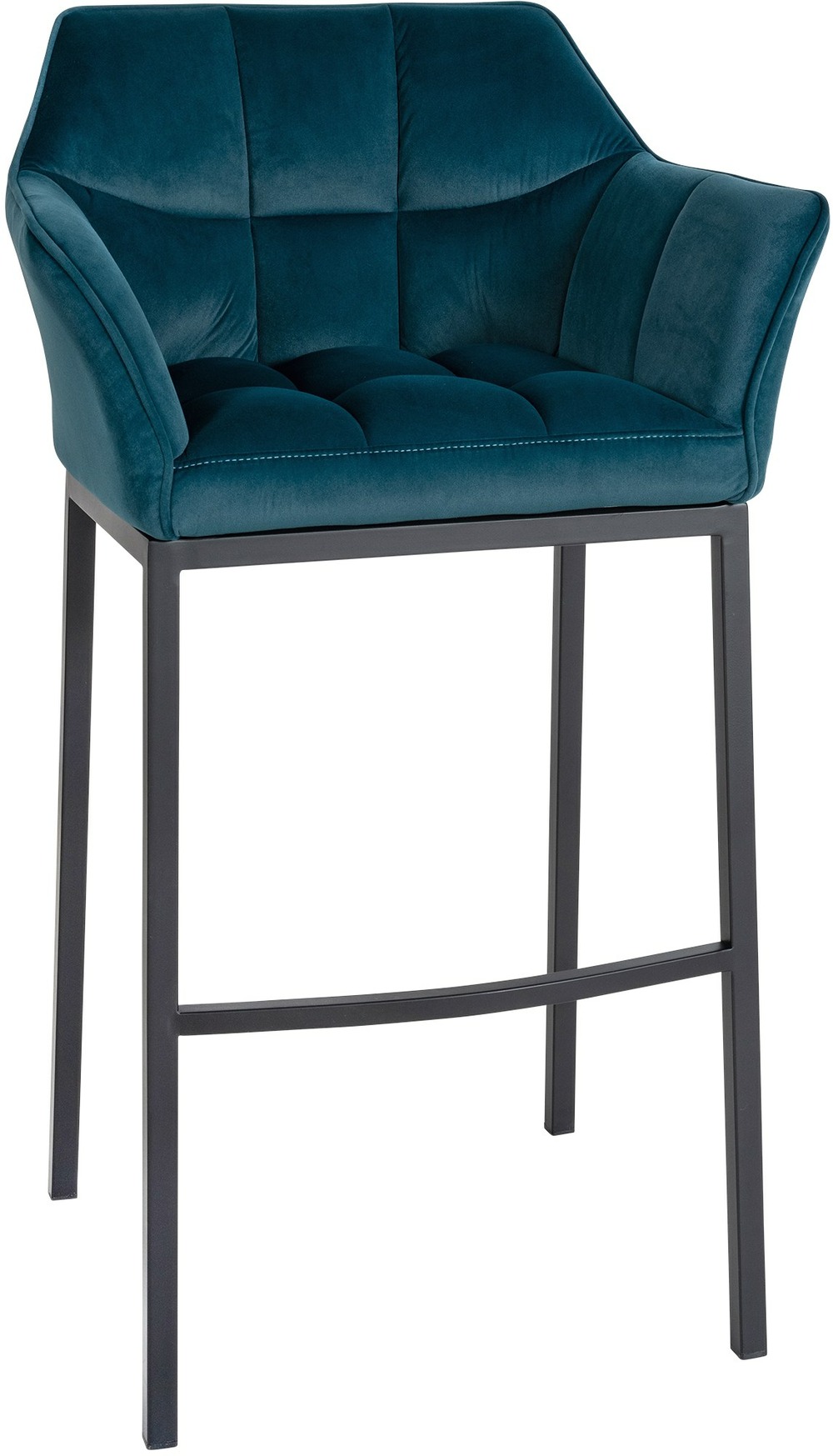 Tabouret de bar damaso b velours avec structure 4 pieds