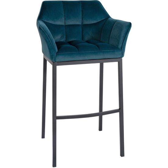 Tabouret de bar damaso b velours avec structure 4 pieds