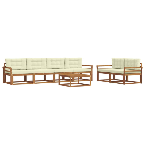 Ensemble de canapés d'extérieur 7 pcs naturel et crème