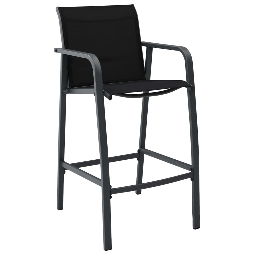 Chaises de bar de jardin lot de 2 noir textilène