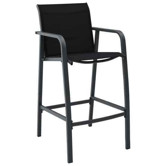 Chaises de bar de jardin lot de 2 noir textilène