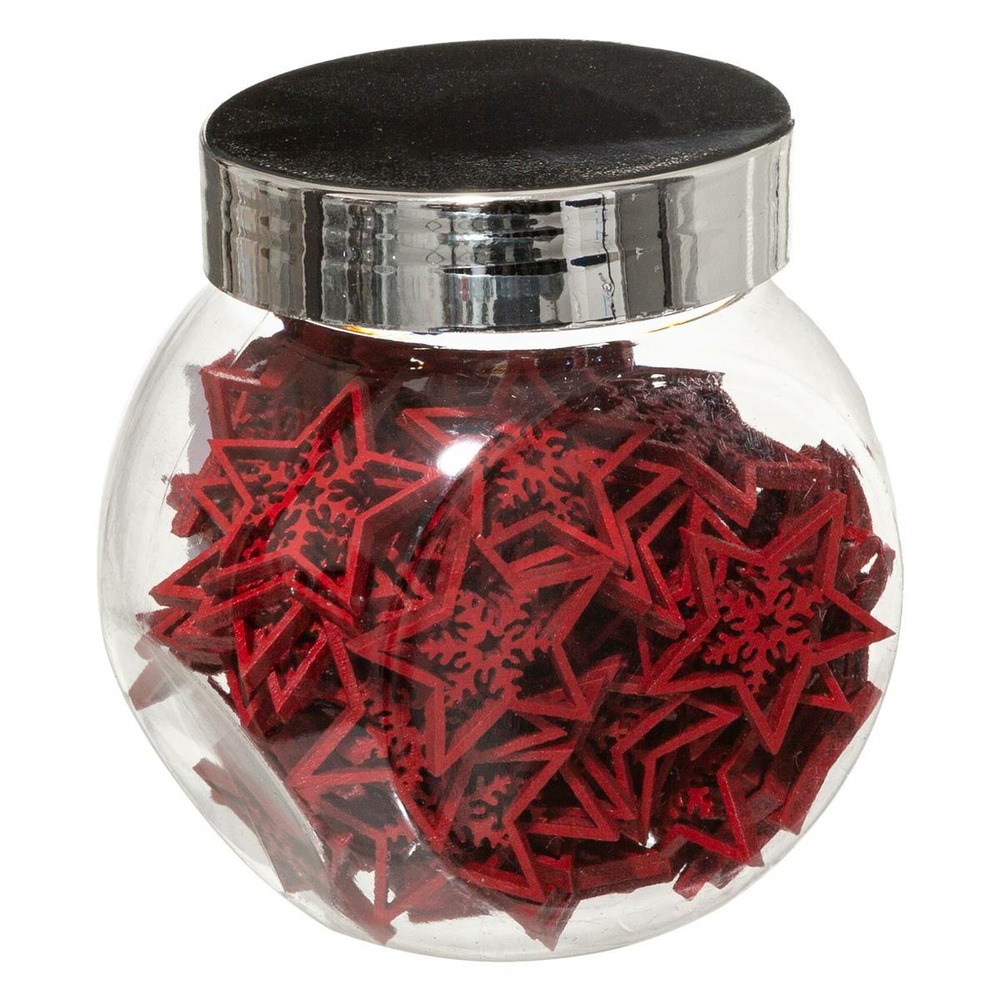 Accessoires bocal étoiles bois x 100 rouge