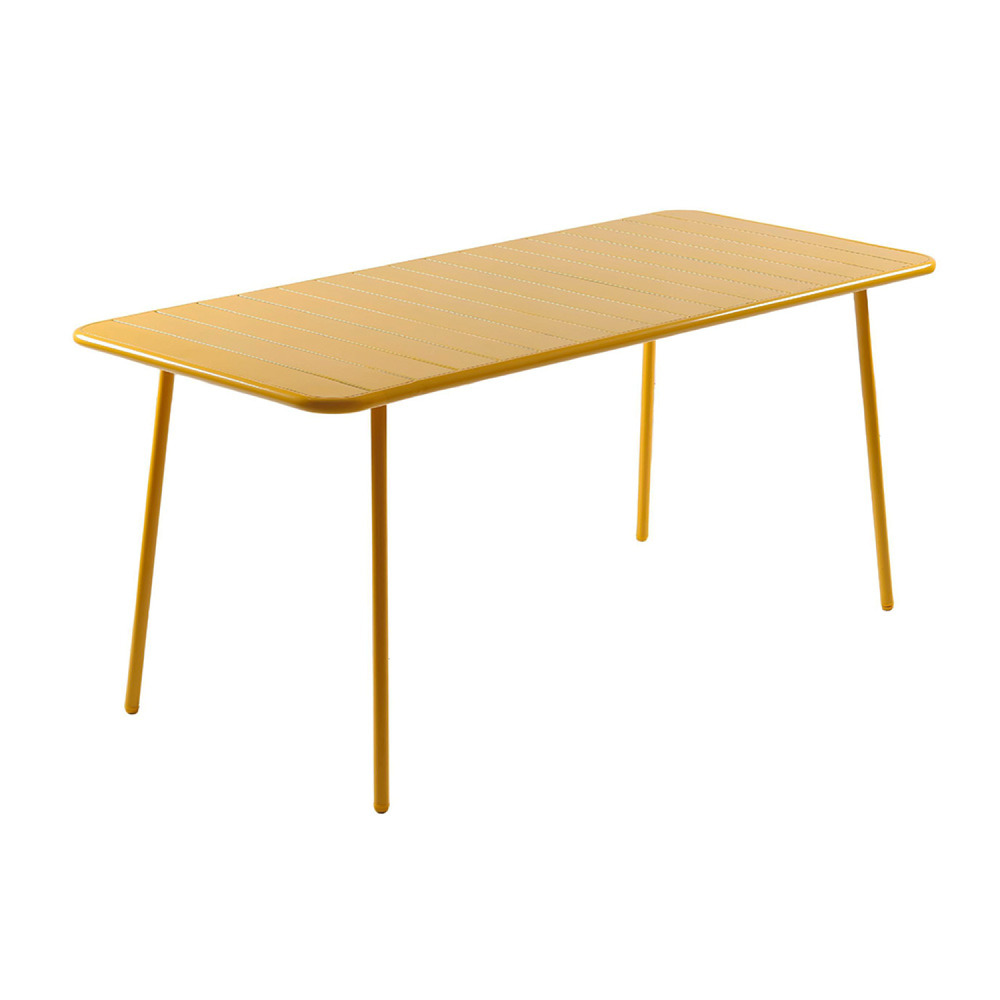 Table de jardin 6 places 160cm jaune bergame