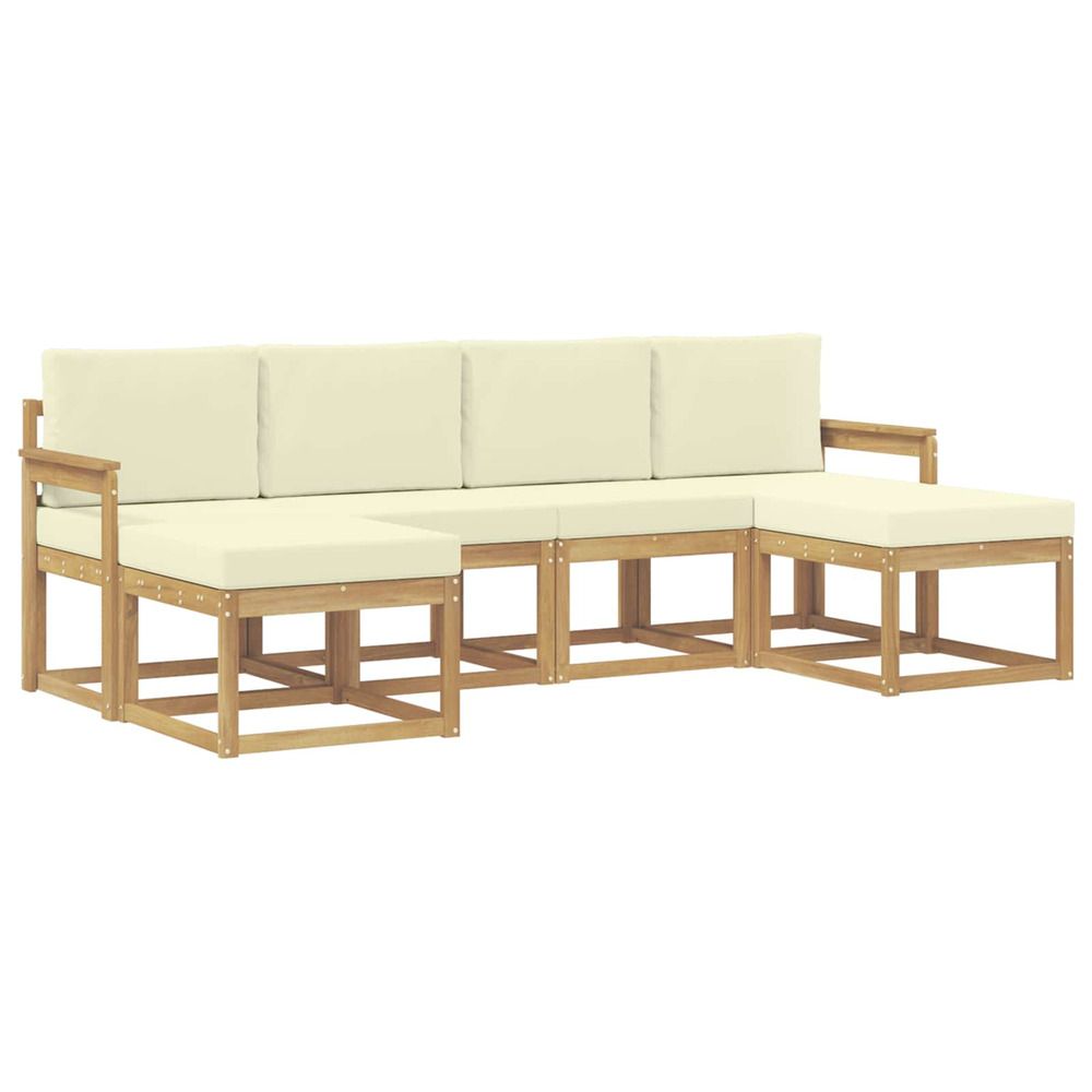 Ensemble de canapés d'extérieur 6 pc blanc et crème polyester