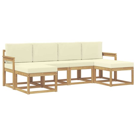 Ensemble de canapés d'extérieur 6 pc blanc et crème polyester