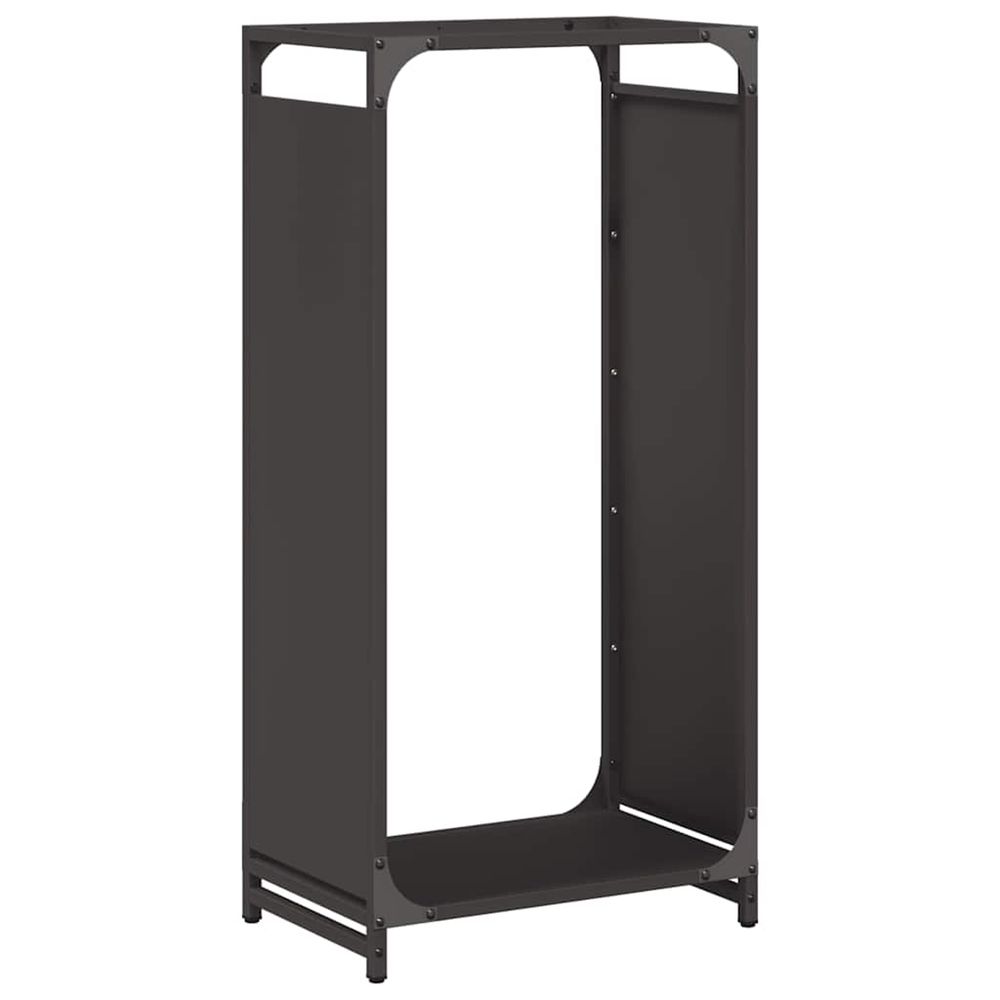 Portant de bois chauffage noir 44x28x90 cm
