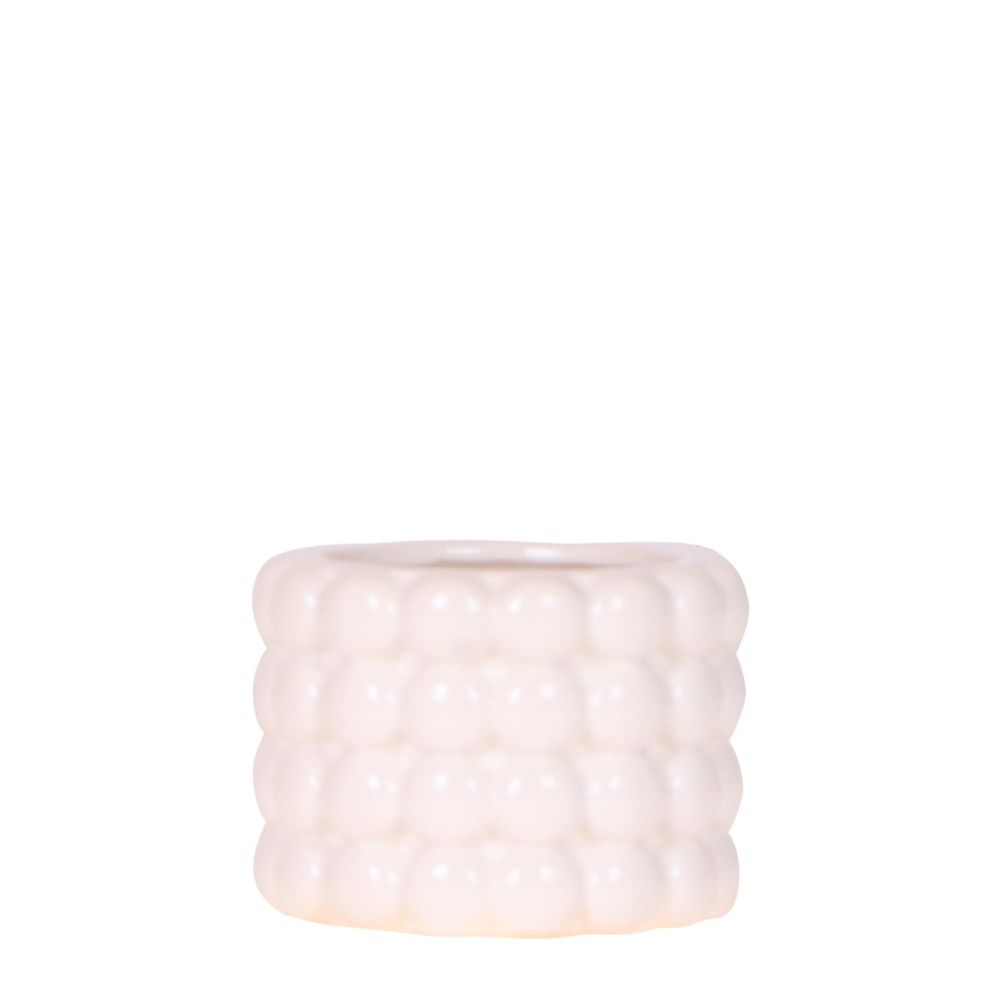 Cache-pot céramique - rondeurs colorées et gaies - pot de 6cm - blanc