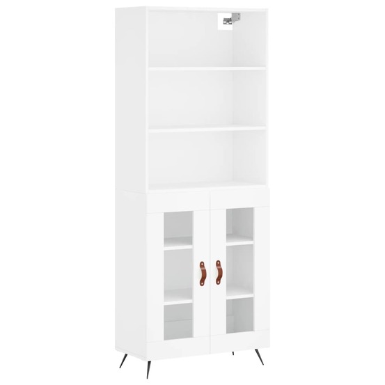 Buffet bahut commode armoire meuble de rangement organisateur cuisine salle de séjour salon haut 69,5 x 34 x 180 cm bois d'in