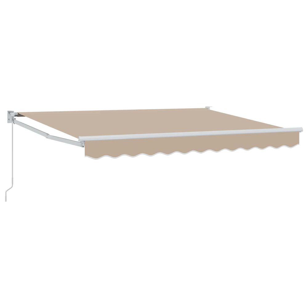 Auvent rétractable beige 3,5 x 2 m 100% polyester et aluminium