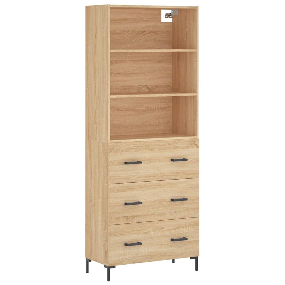 Buffet bahut commode armoire meuble de rangement organisateur cuisine salle de séjour salon haut sonoma 69,5 x 34 x 180 cm bo
