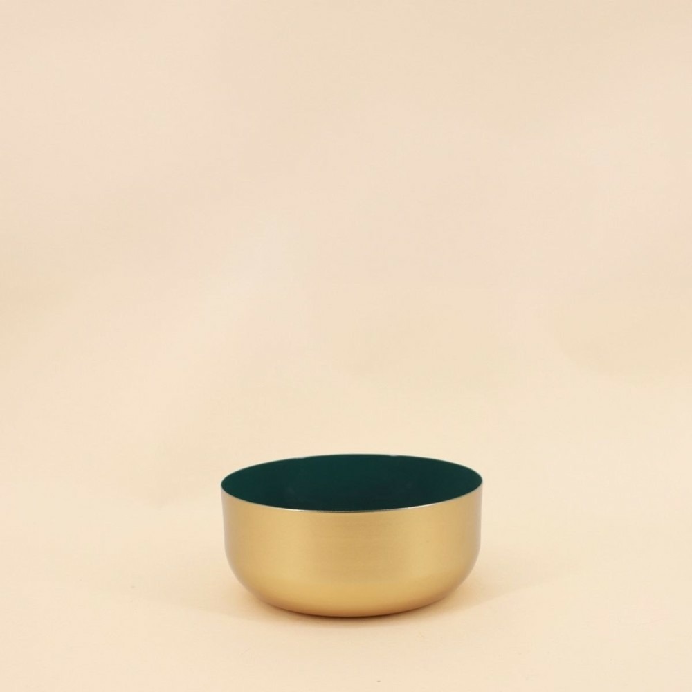 Coupe dorée intérieur vert 19cm