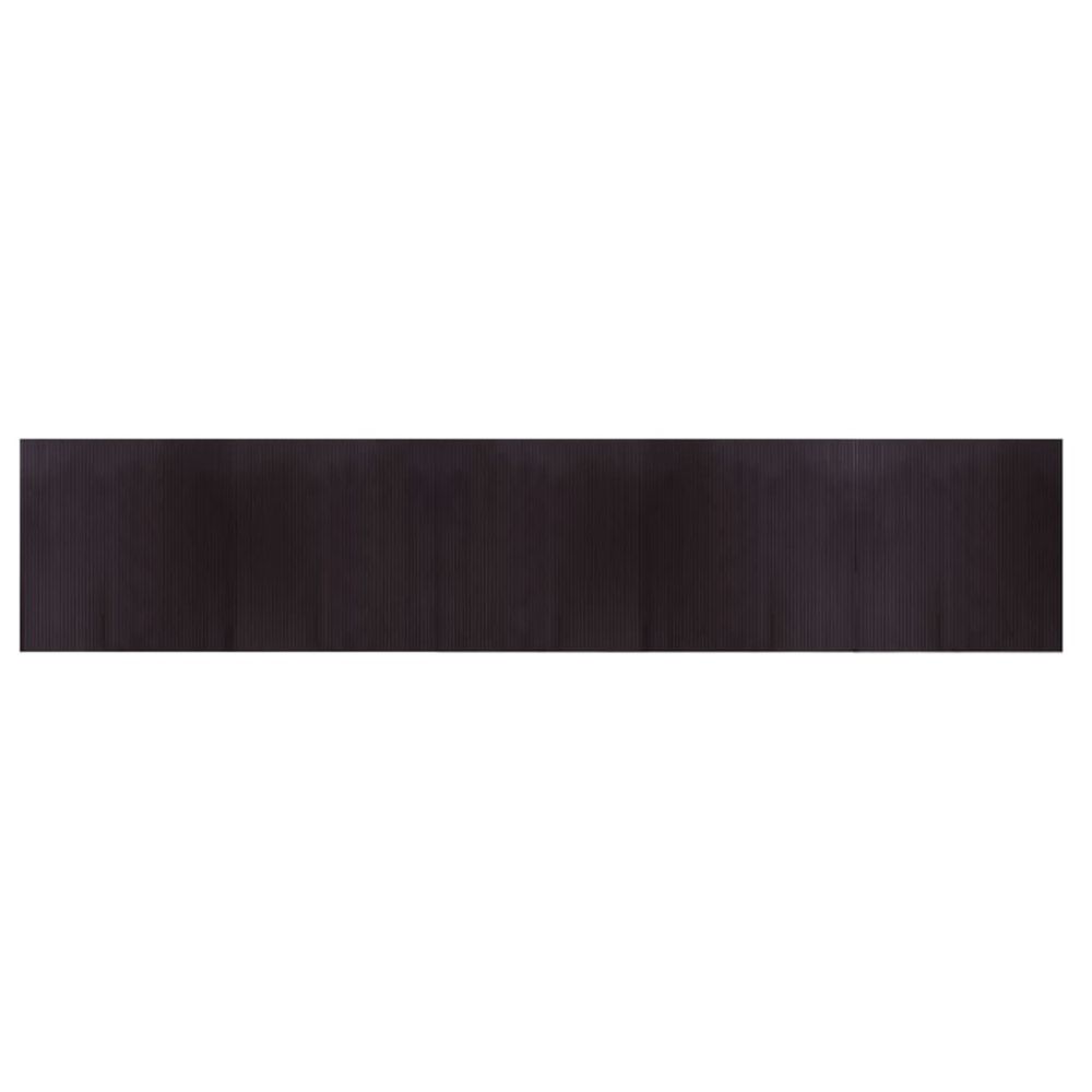 Tapis rectangulaire marron foncé 100x500 cm bambou