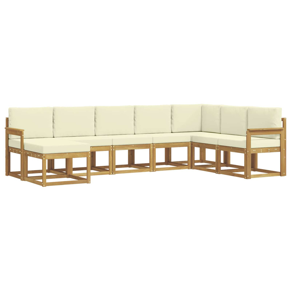 Ensemble de canapés d'extérieur 8 pcs blanc et crème