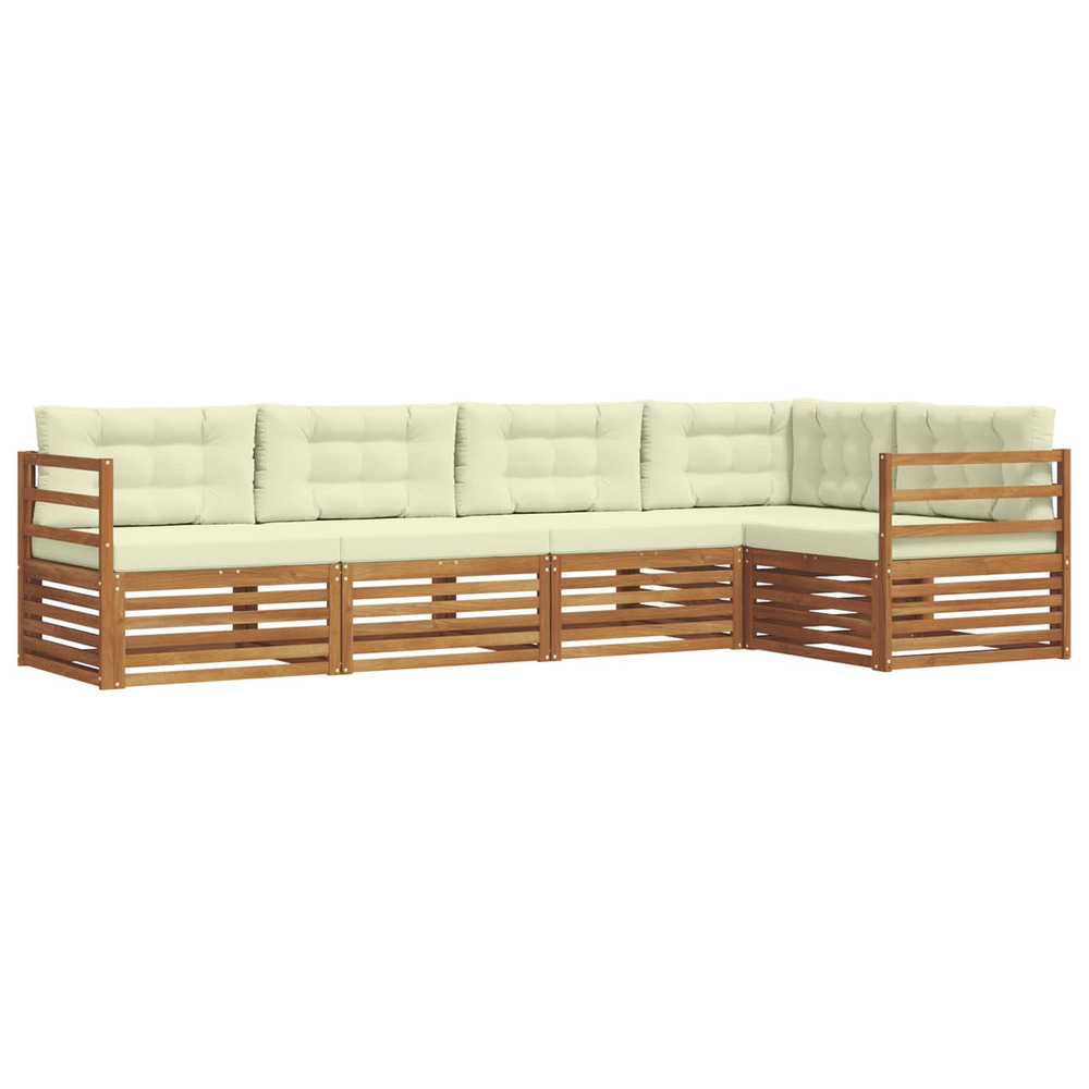 Ensemble de canapés d'extérieur 5 pcs naturel et crème