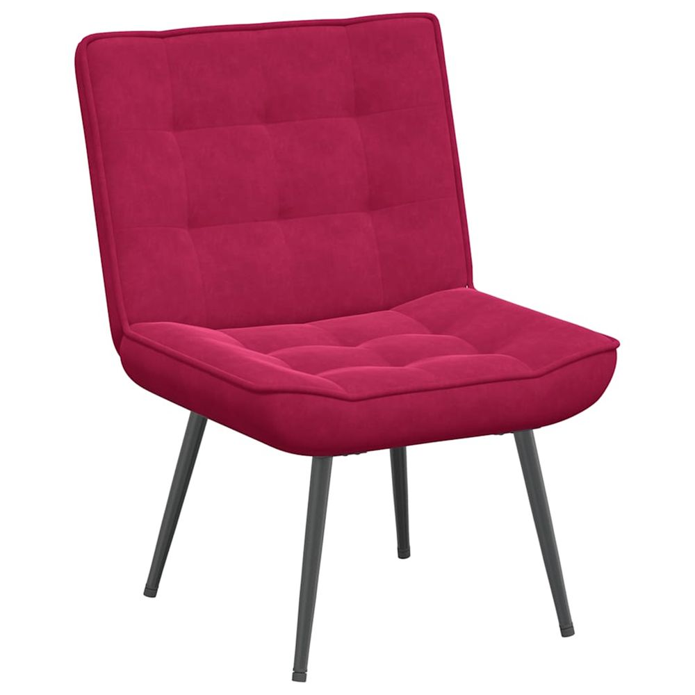 Chaise de relaxation rouge bordeaux 64x74x84 cm velours