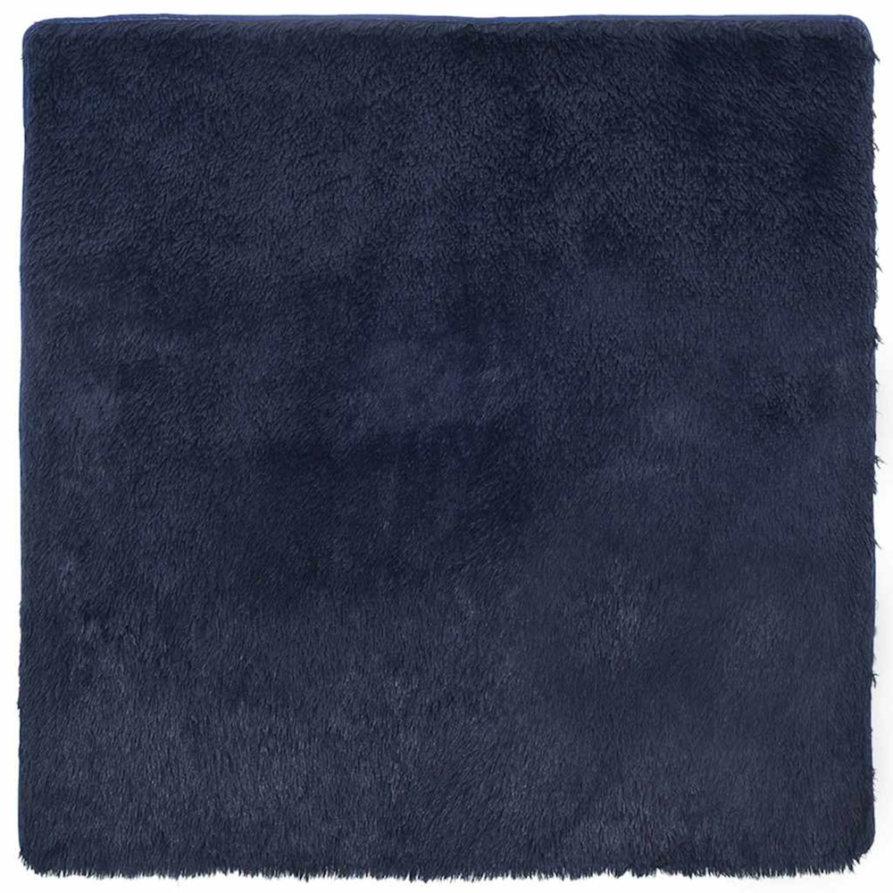 Tapis shaggy à poils longs navarra bleu marine 200x200 cm