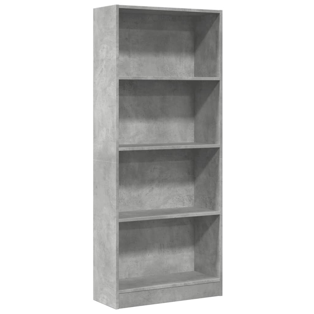 Bibliothèque gris béton 60x24x143 cm bois d'ingénierie