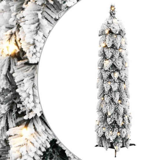 Sapin de noël artificiel pré-éclairé avec 30 led/neige floquée
