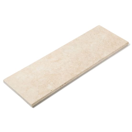Margelle de piscine travertin beige clair 100x33x3 cm bord 1/2 rond (à l'unité) - ro'ma nature