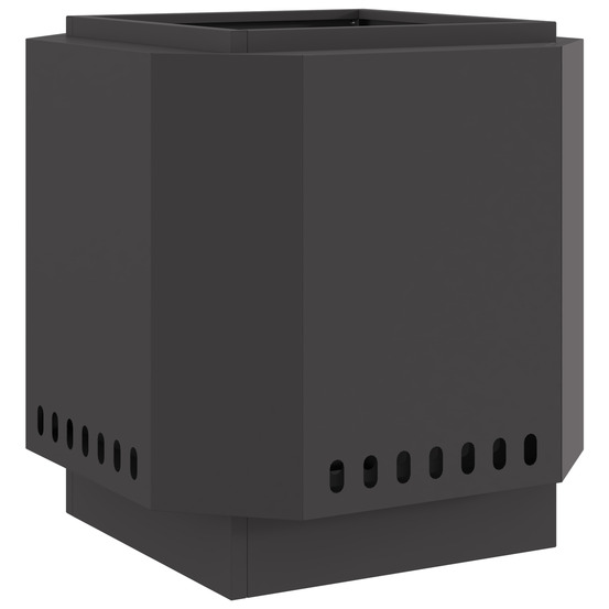 Foyer sans fumée noir 48x48x51 cm en acier
