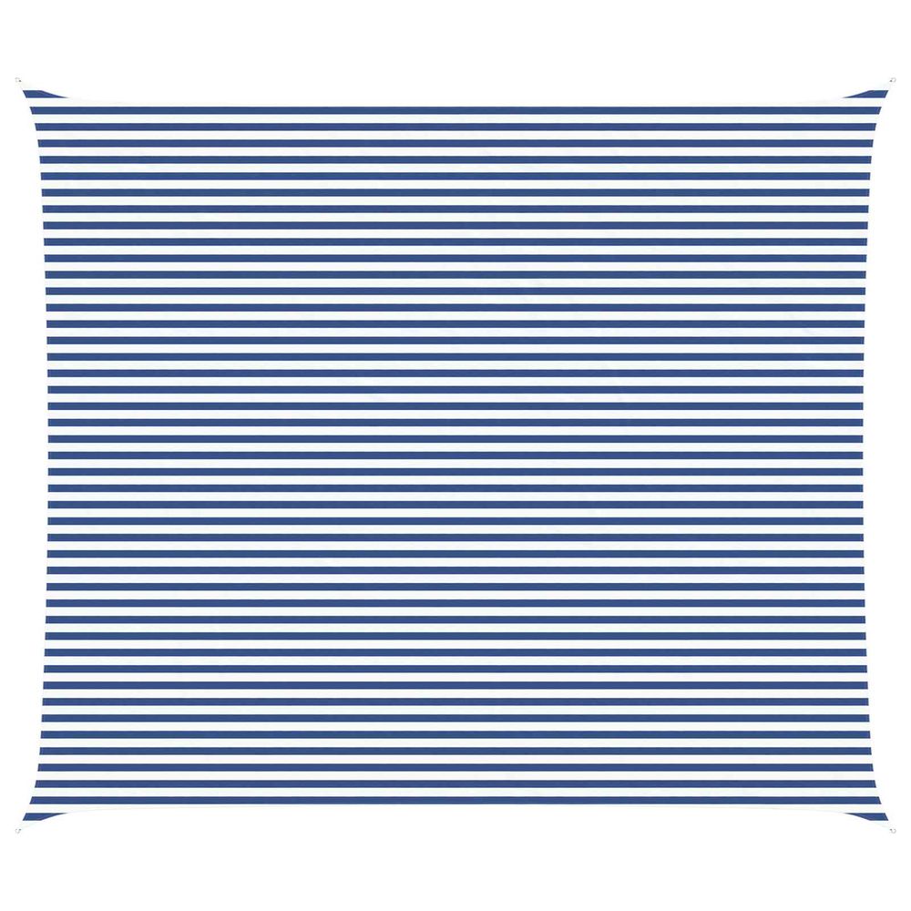Voile d'ombre bleu et blanc 7 x 6 m 100 % polyester oxford