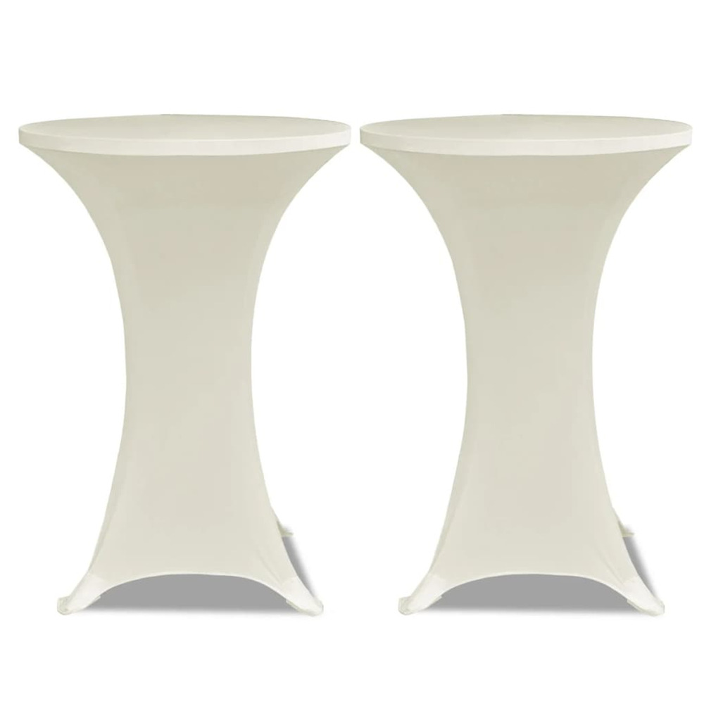 Housse de table ø 80 cm crème extensible 2 pcs