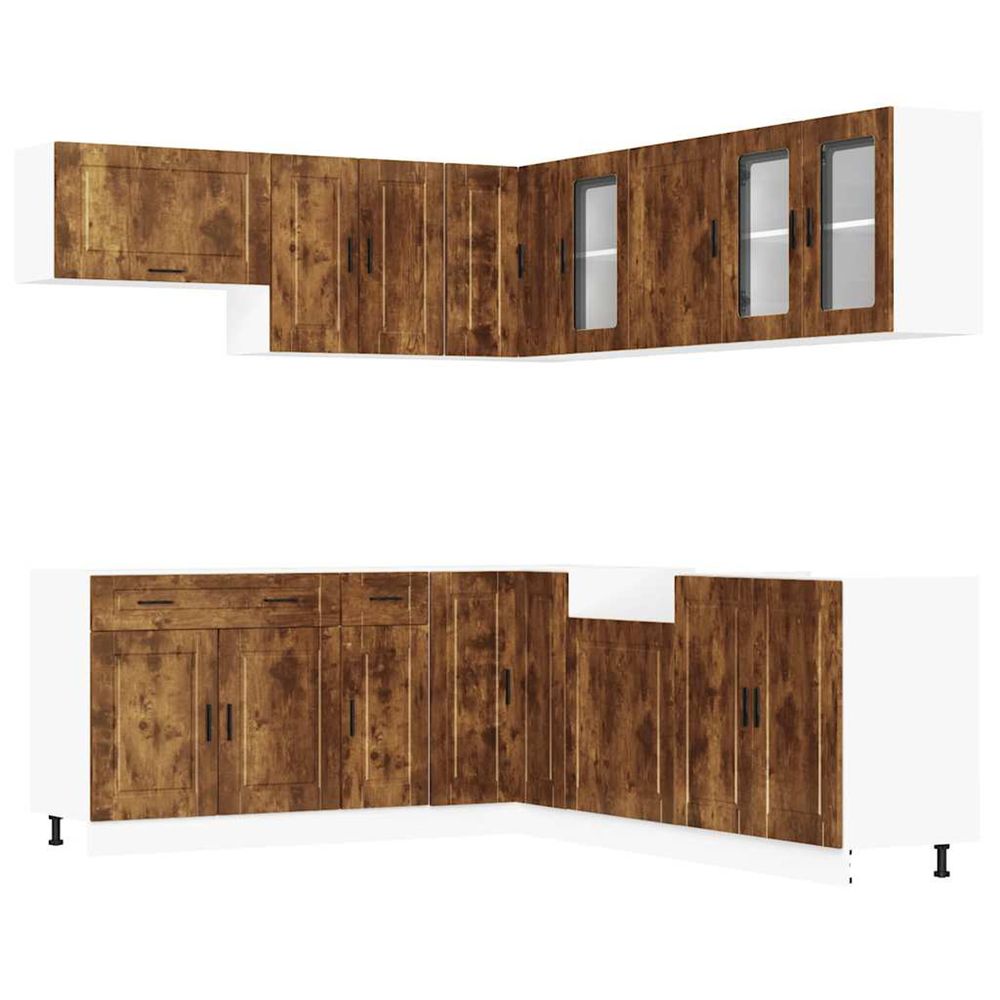 Ensemble d'armoires de cuisine 11 pcs porto bois d'ingénierie