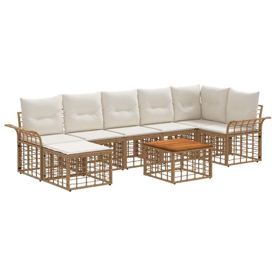 Ensemble de canapés d'extérieur 8 pc blanc naturel et crème