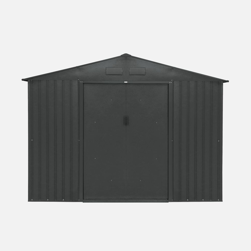 Abri de jardin en métal - calaisis - 7,06m² - cabane à outils avec deux portes coulissantes, kit de fixation sol inclus, maison de