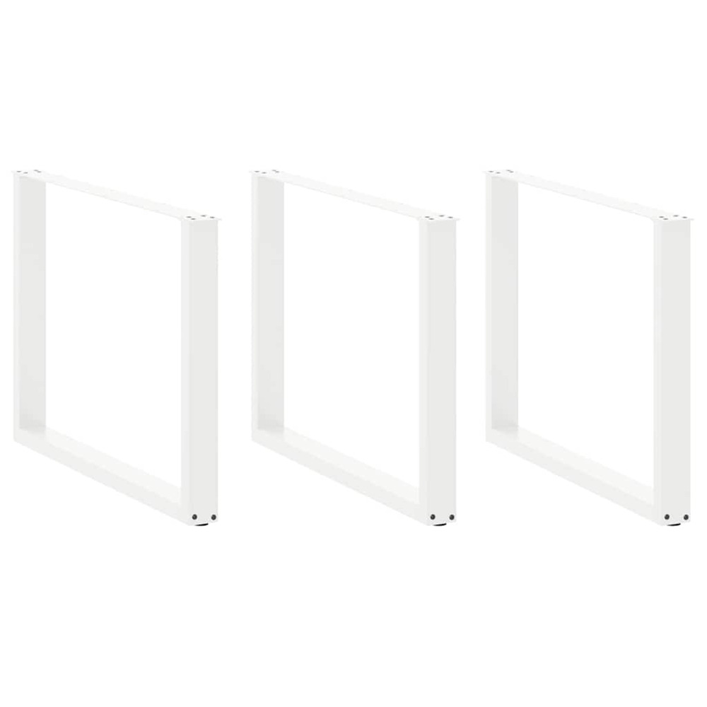 Pieds de table à manger en u 3 pièces blanc 100 x (72-73) cm acier