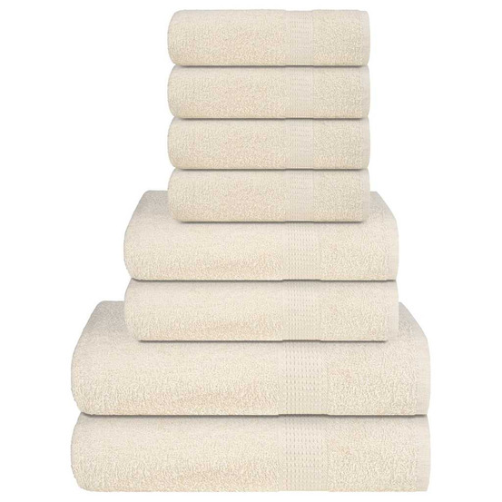 Ensemble de serviettes 8 pcs frogn crème 100% coton