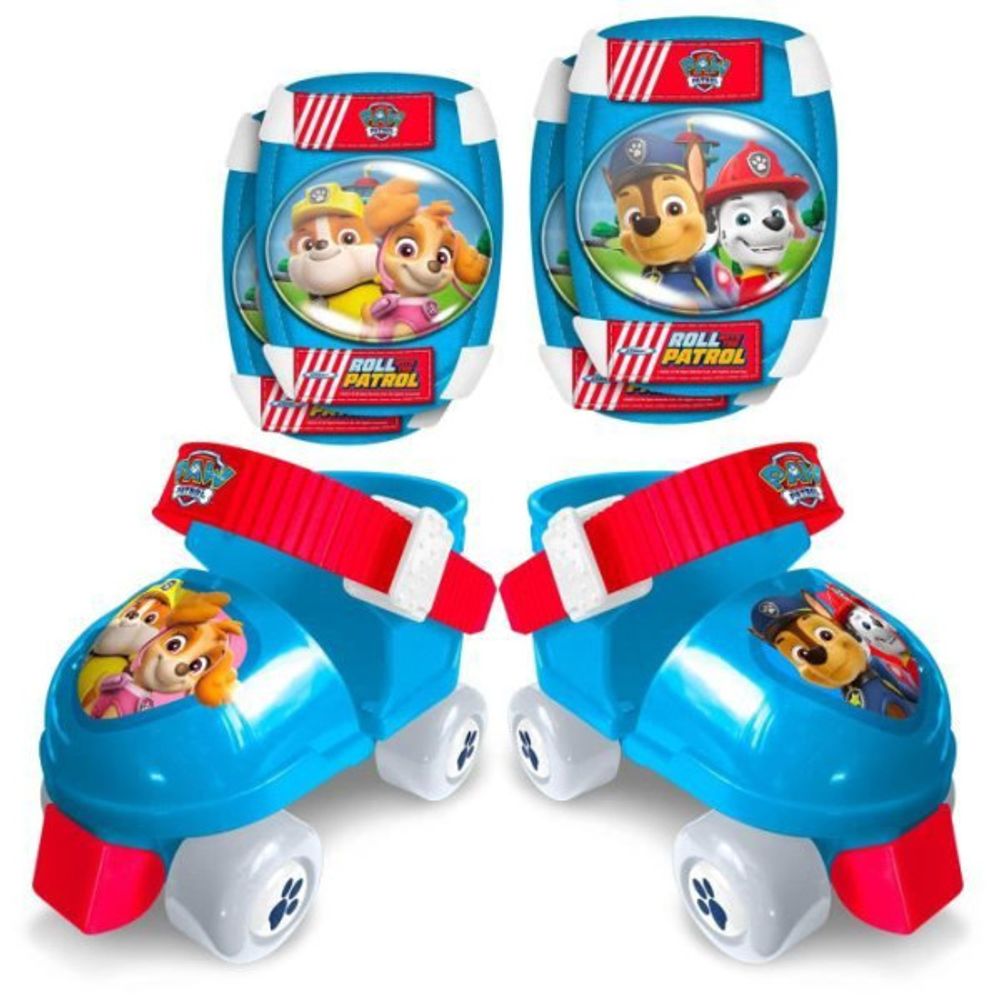 Set patins a roulettes et coudieres/genouilleres - ajustable du 23 au 27 - pat patrouille - pa450035