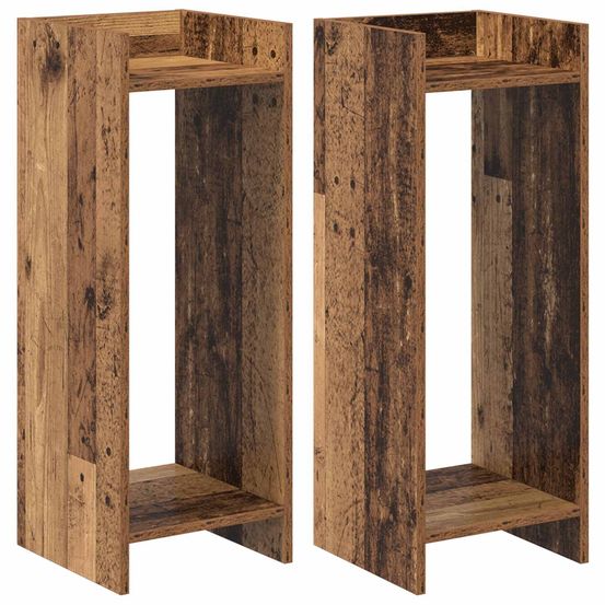 Support de plante 2 pièces bois ancien 30 x 30 x 80 cm