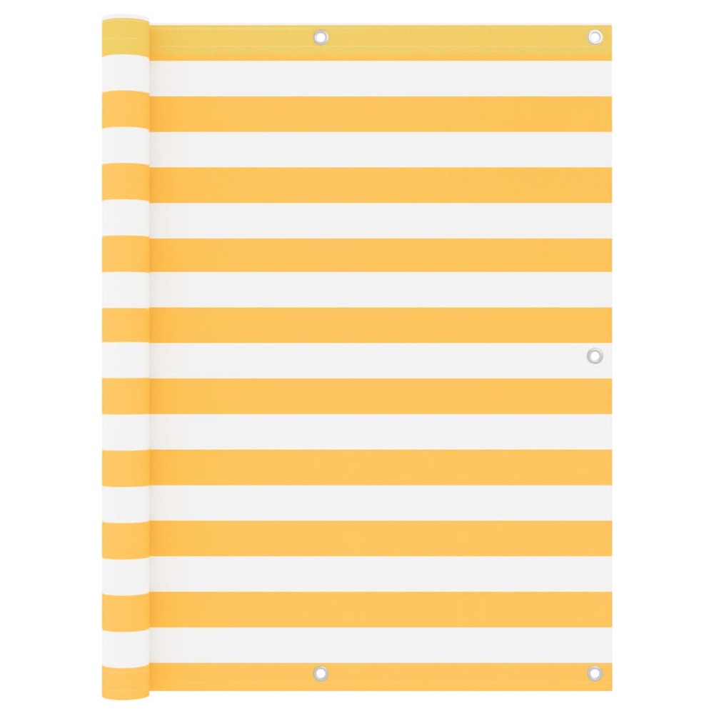 Écran de balcon brise pare vue protection confidentialité 120 x 400 cm tissu oxford blanc et jaune