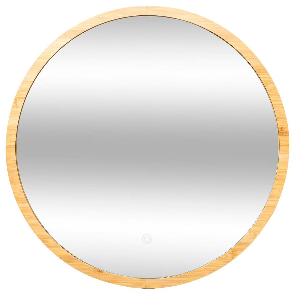 5five - miroir rond à led 57cm bambou