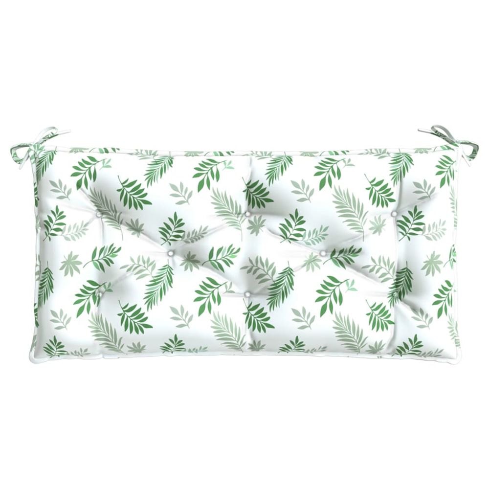 Coussin de banc de jardin motif de feuilles 110x50x7 cm tissu