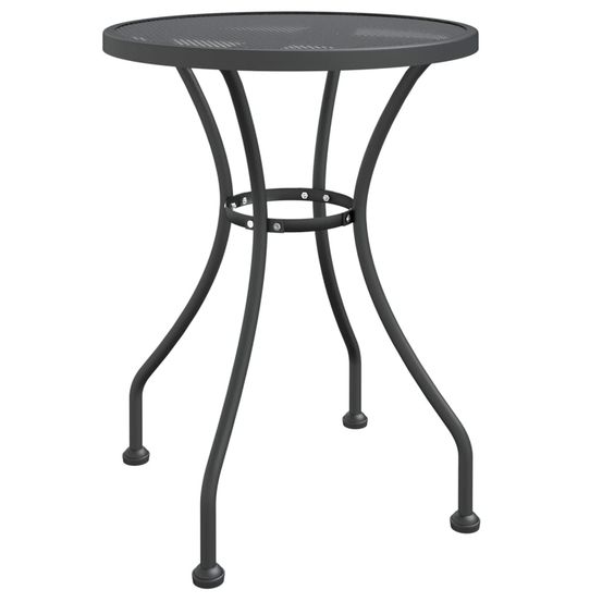Table de jardin ø60x72 cm maille métallique anthracite