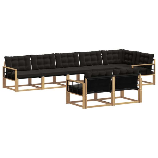Ensemble de canapés d'extérieur 8 pc blanc et noir