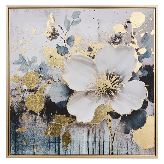 Toile imprimée encadrée jiho bleu 50x50cm