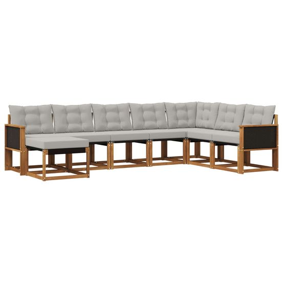 Ensemble de canapés d'extérieur 8 pc naturel et gris clair