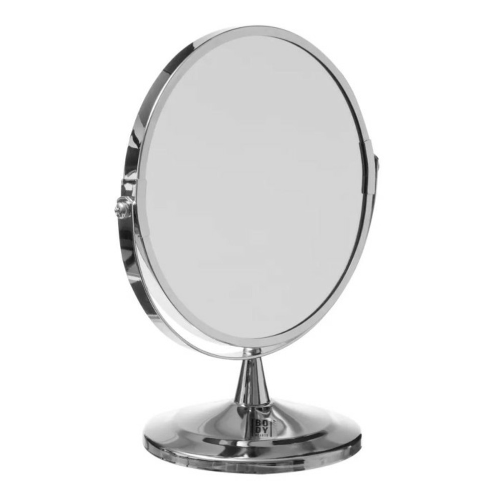 Miroir sur pied grossissant chrome 24cm argent