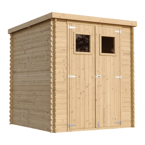Abri de jardin en bois 3,53 m² - h200 x 204 x 204 cm - toit étanche - m309