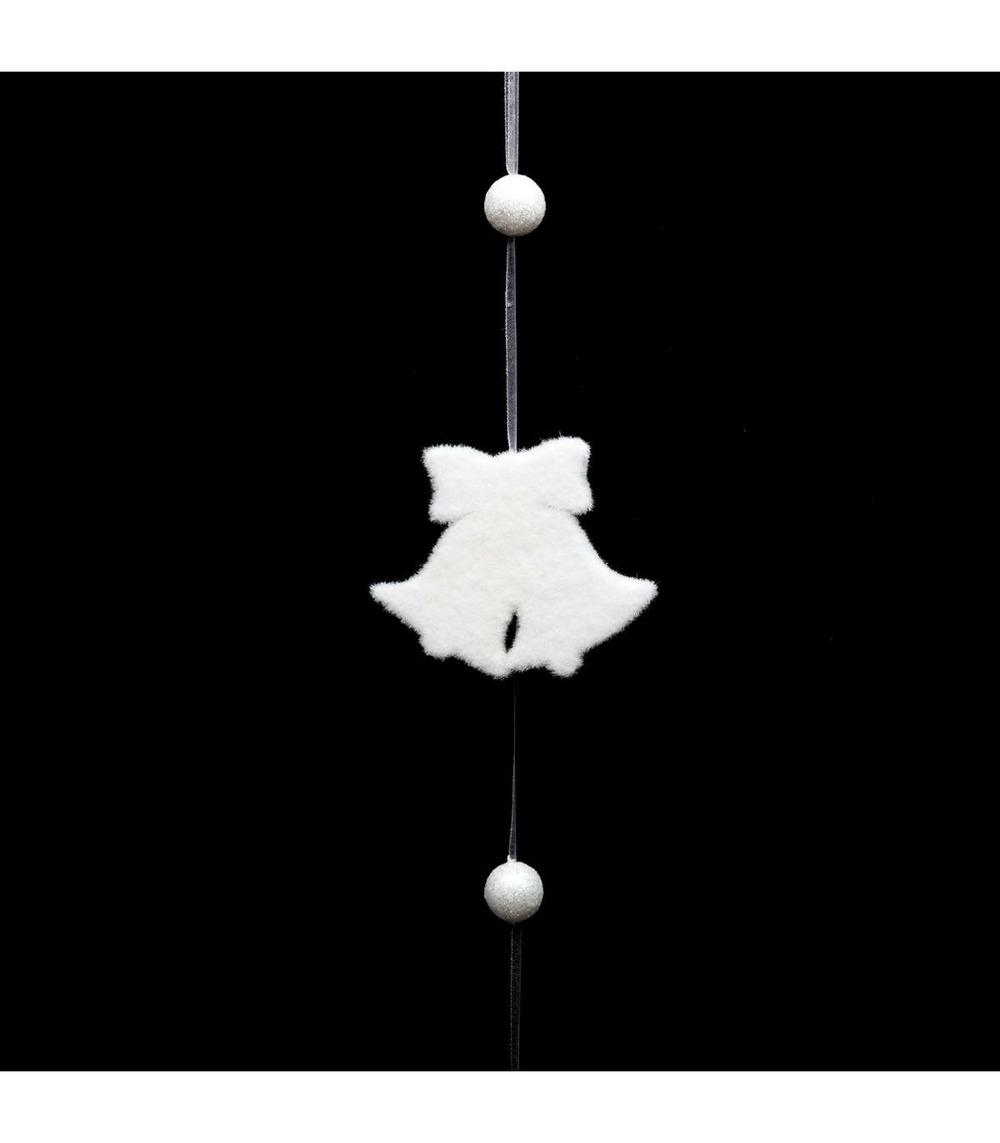 Guirlande de noël 7 décos blanc enneigé l 150 cm