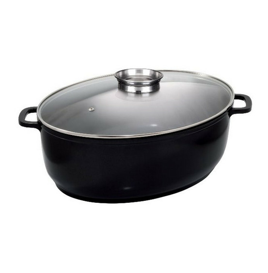 Cocotte ovale en fonte d'aluminium 43cm noir - 382931