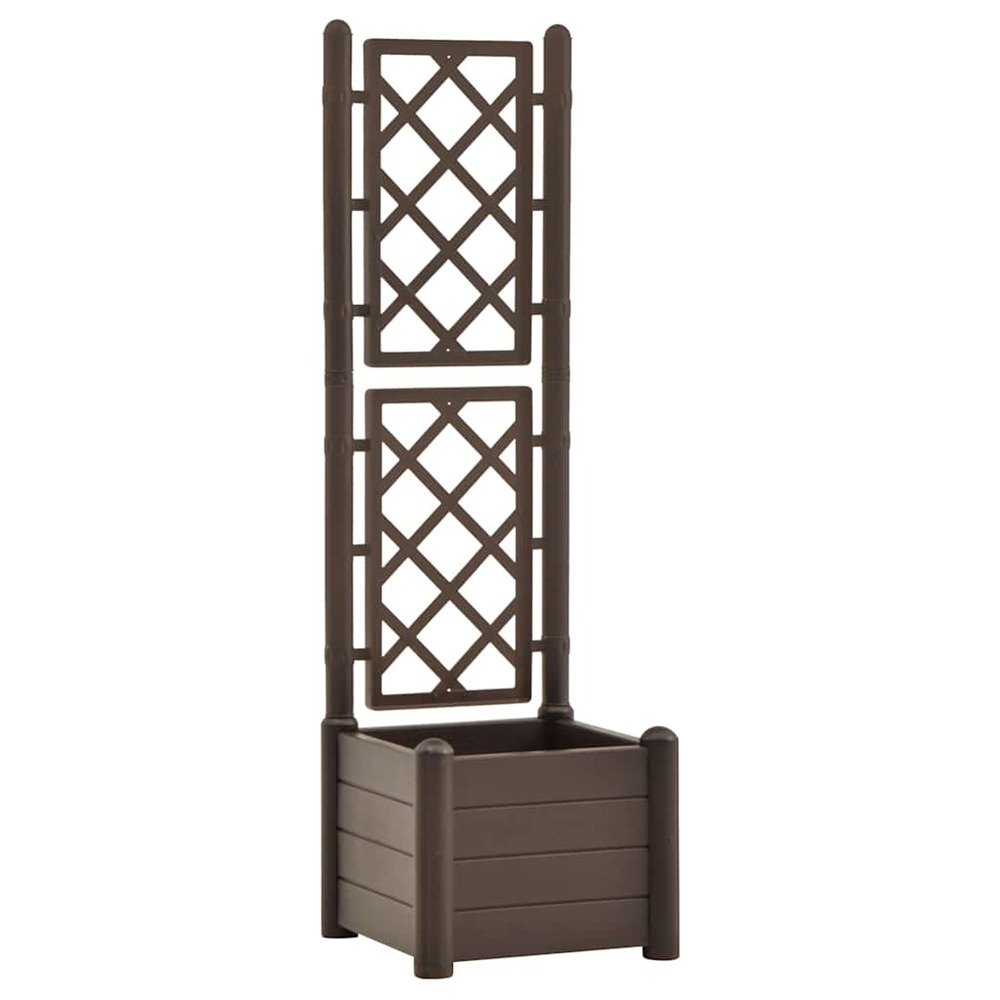 Jardinière d'extérieur avec treillis 43x43x142 cm pp moka