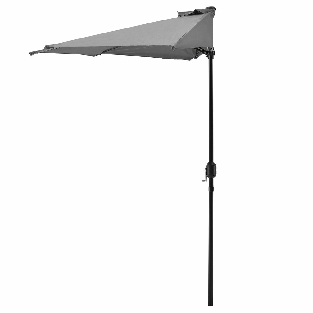 Demi parasol de terrasse balcon polyester 300 cm gris