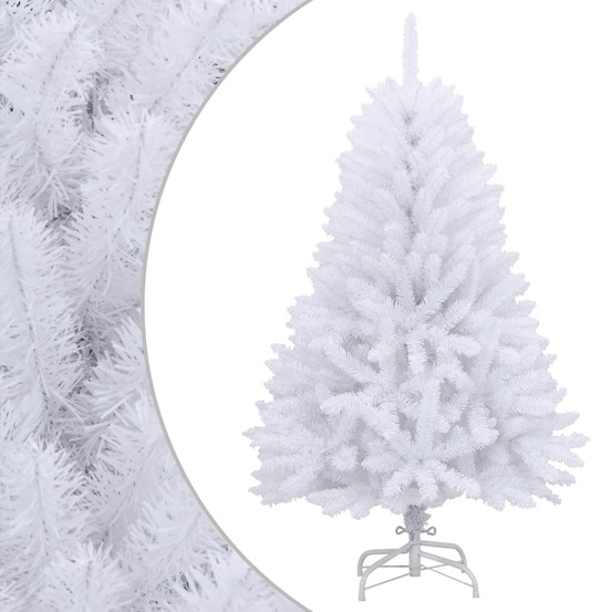 Sapin de noël artificiel à charnières avec support blanc 150 cm