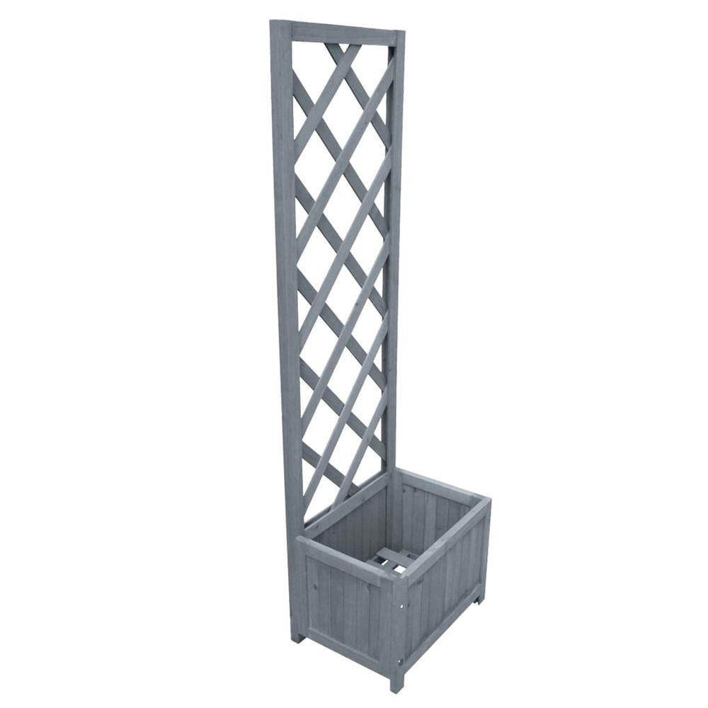 Jardinière d'extérieur en treillis 40x30x135 cm bois de sapin massif